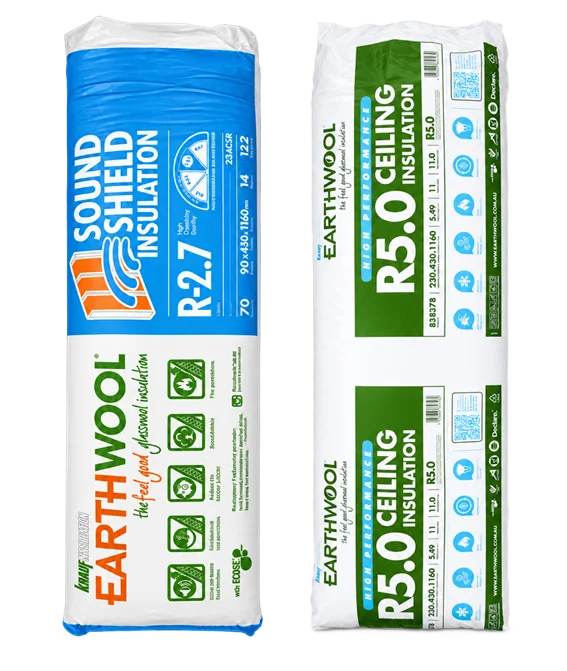 Earthwool R2.7 wall and R5.0 ceiling insulation batts