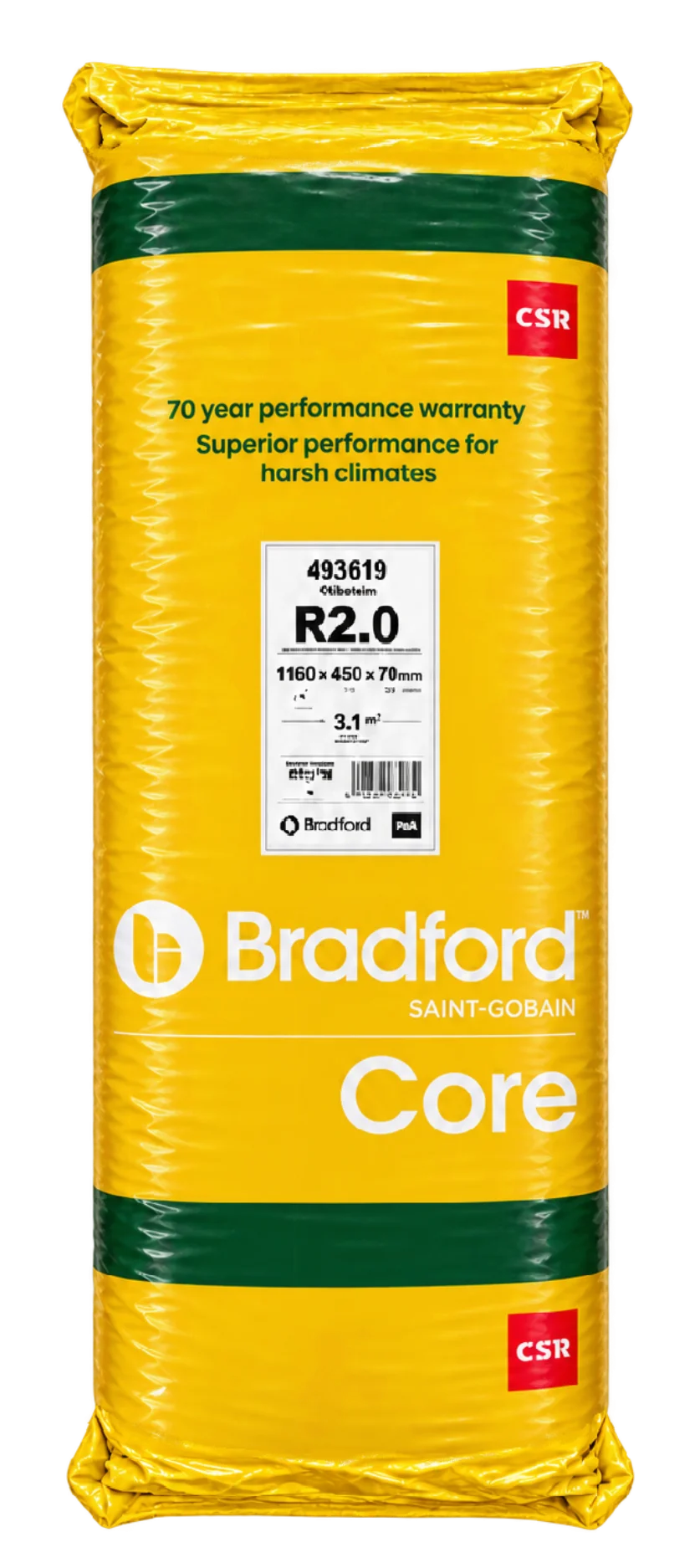 Bradford Core R2.0 wall insulation pack