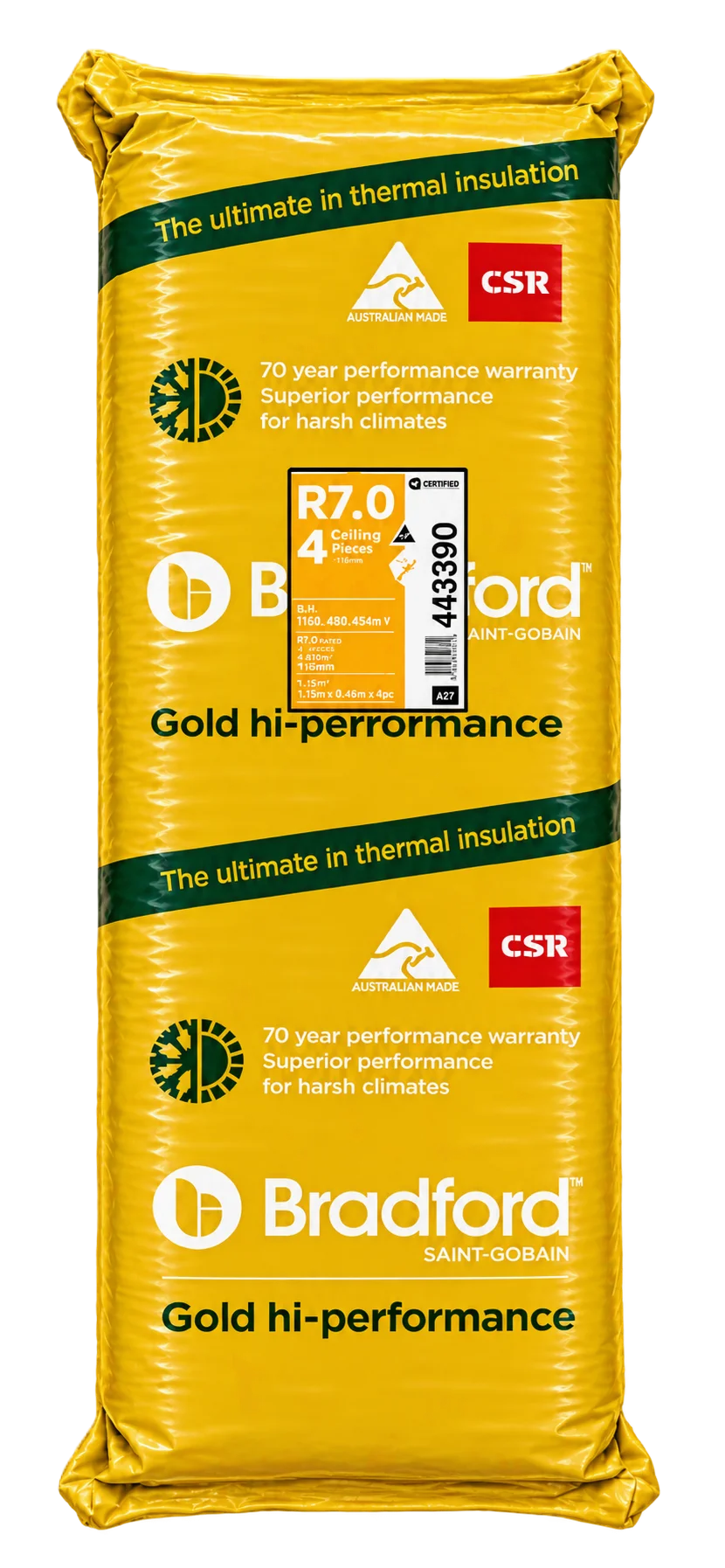 Bradford Gold R7.0 Ceiling Insulation ib gold bag