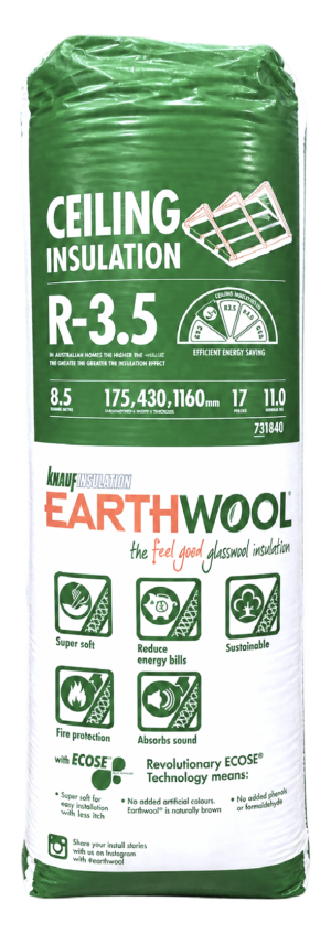 Earthwool R3.5 ceiling insulation pack
